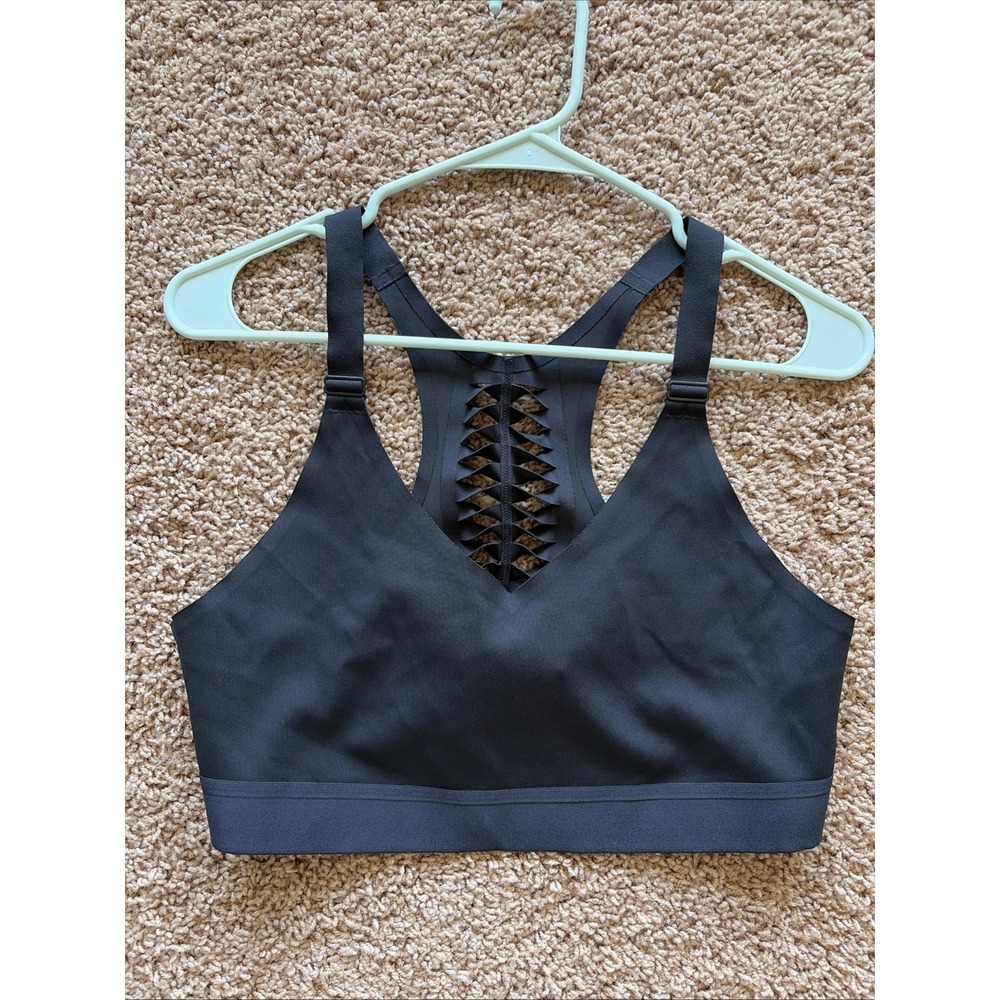 Victoria Sport Classic Black Cutout Racerback Sports Bra Workout Active Large